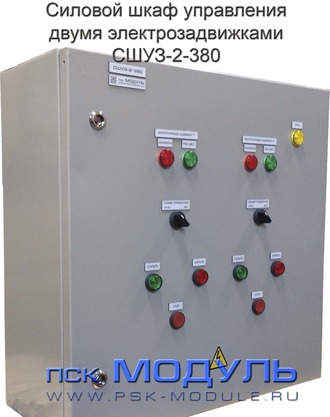 Силовой шкаф управления двумя электрозадвижками СШУЗ-2-380-3,0-3,0